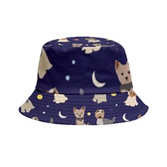 Terrier Cute Dog With Stars Sun And Moon Inside Out Bucket Hat by SychEva