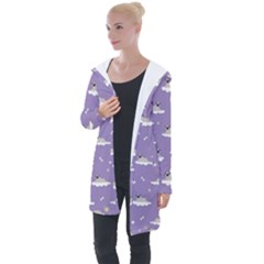 Pug Dog On A Cloud Longline Hooded Cardigan by SychEva