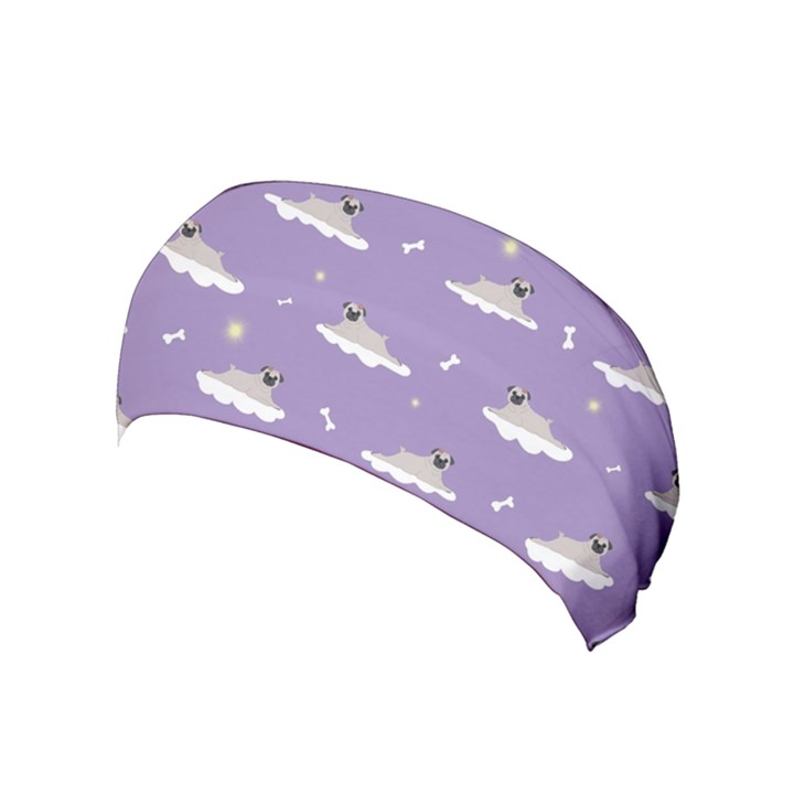 pug dog on a cloud Yoga Headband