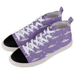 Pug Dog On A Cloud Men s Mid-top Canvas Sneakers by SychEva