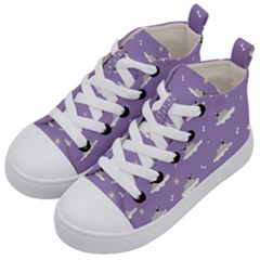 Pug Dog On A Cloud Kids  Mid-top Canvas Sneakers by SychEva