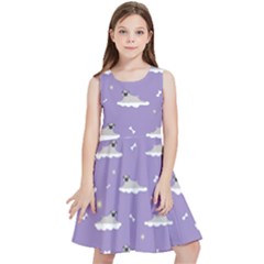 Pug Dog On A Cloud Kids  Skater Dress by SychEva