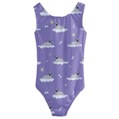 Pug Dog On A Cloud Kids  Cut-out Back One Piece Swimsuit by SychEva