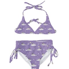 Pug Dog On A Cloud Kids  Classic Bikini Set by SychEva