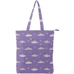 Pug Dog On A Cloud Double Zip Up Tote Bag by SychEva