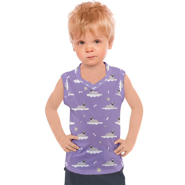 pug dog on a cloud Kids  Sport Tank Top