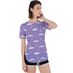 Pug Dog On A Cloud Perpetual Short Sleeve T-shirt by SychEva