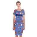 Blue 50s Classic Short Sleeve Midi Dress View1