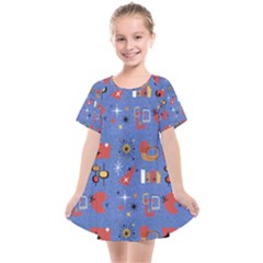 Blue 50s Kids  Smock Dress by NerdySparkleGoth