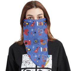 Blue 50s Face Covering Bandana (triangle) by NerdySparkleGoth