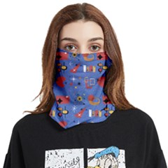 Blue 50s Face Covering Bandana (two Sides) by NerdySparkleGoth