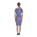 Blue 50s Classic Short Sleeve Midi Dress View2