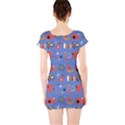 Blue 50s Short Sleeve Bodycon Dress View2