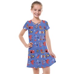 Blue 50s Kids  Cross Web Dress by NerdySparkleGoth