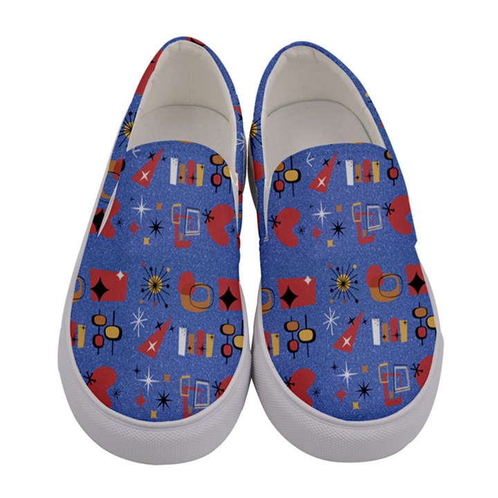 Blue 50s Women s Canvas Slip Ons