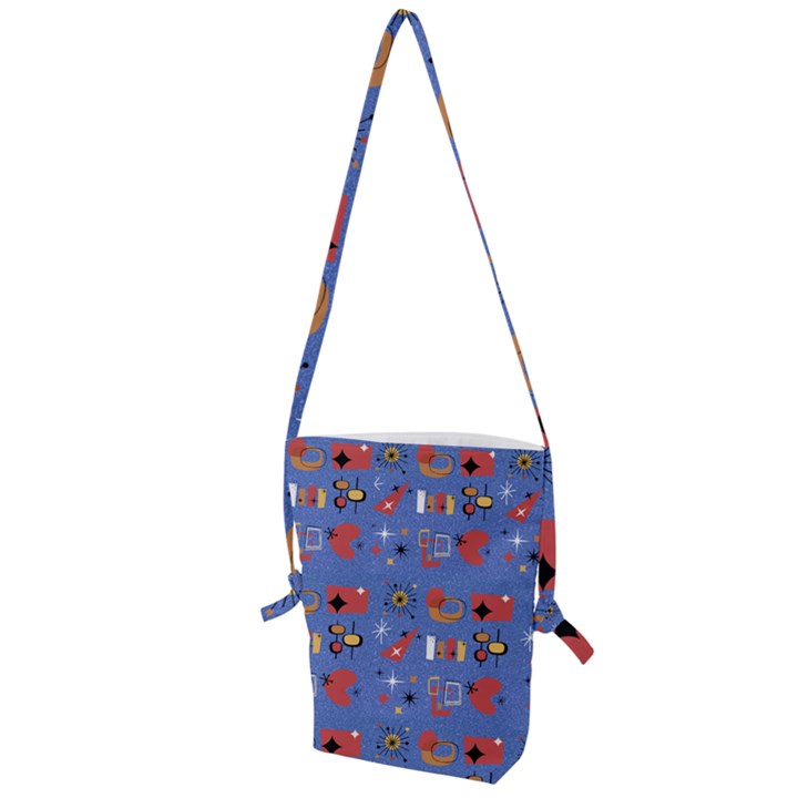 Blue 50s Folding Shoulder Bag