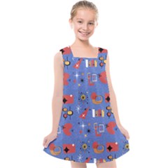 Blue 50s Kids  Cross Back Dress by NerdySparkleGoth