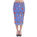 Blue 50s Velvet Midi Pencil Skirt View1