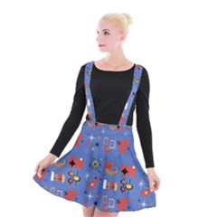 Blue 50s Suspender Skater Skirt by NerdySparkleGoth