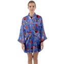 Blue 50s Long Sleeve Satin Kimono View1