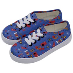 Blue 50s Kids  Classic Low Top Sneakers by NerdySparkleGoth