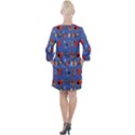 Blue 50s Open Neck Shift Dress View2