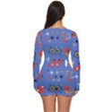 Blue 50s Long Sleeve Boyleg Swimsuit View4