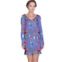 Blue 50s Long Sleeve Nightdress View1