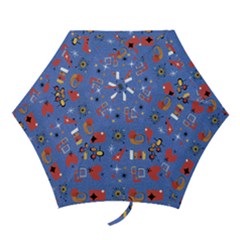 Blue 50s Mini Folding Umbrellas by NerdySparkleGoth