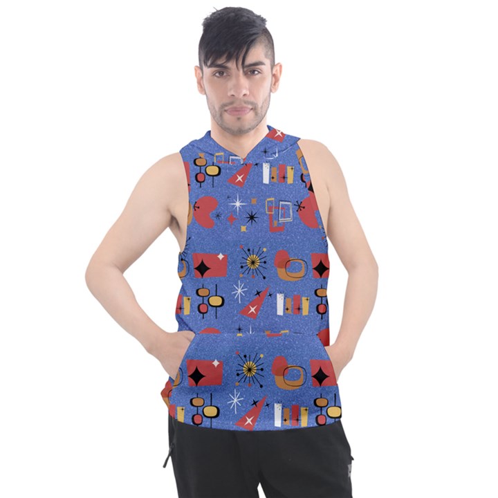 Blue 50s Men s Sleeveless Hoodie