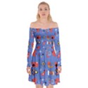 Blue 50s Off Shoulder Skater Dress View1