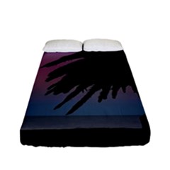 Sunset Coastal Scene, Montevideo Uruguay Fitted Sheet (full/ Double Size) by dflcprintsclothing