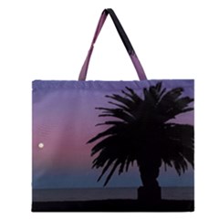 Sunset Coastal Scene, Montevideo Uruguay Zipper Large Tote Bag