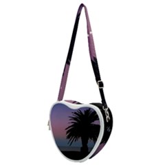 Sunset Coastal Scene, Montevideo Uruguay Heart Shoulder Bag by dflcprintsclothing