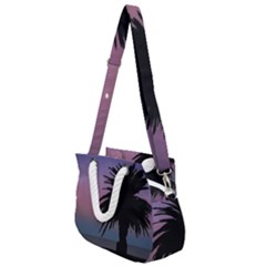 Sunset Coastal Scene, Montevideo Uruguay Rope Handles Shoulder Strap Bag by dflcprintsclothing