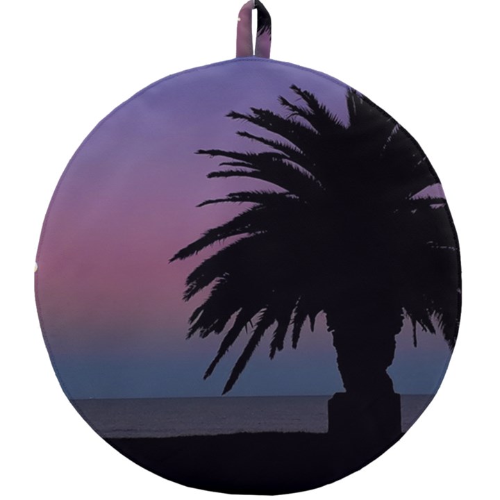 Sunset Coastal Scene, Montevideo Uruguay Round Trivet