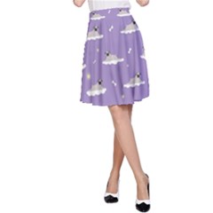 Cheerful Pugs Lie In The Clouds A-line Skirt by SychEva