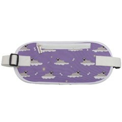 Cheerful Pugs Lie In The Clouds Rounded Waist Pouch