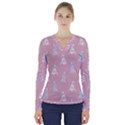 Dalmatians Favorite Dogs V-Neck Long Sleeve Top View1