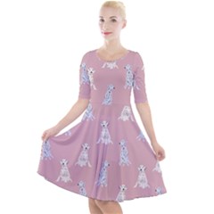 Dalmatians Favorite Dogs Quarter Sleeve A-line Dress by SychEva