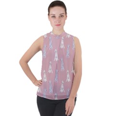 Dalmatians Favorite Dogs Mock Neck Chiffon Sleeveless Top by SychEva