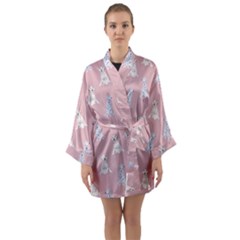 Dalmatians Favorite Dogs Long Sleeve Satin Kimono by SychEva