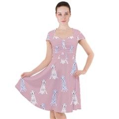 Dalmatians Favorite Dogs Cap Sleeve Midi Dress by SychEva