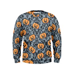 Halloween Jack O Lantern Kids  Sweatshirt by NerdySparkleGoth