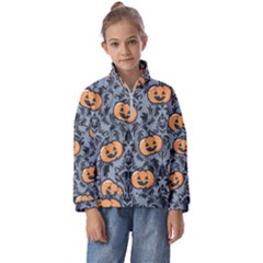 Halloween Jack O Lantern Kids  Half Zip Hoodie by NerdySparkleGoth