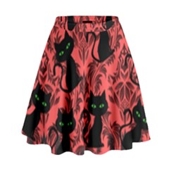 Halloween Cats High Waist Skirt by NerdySparkleGoth