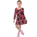 Halloween Cats Kids  Long Sleeve Velvet Dress View1