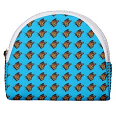 Monarch Butterfly Print Horseshoe Style Canvas Pouch by Kritter