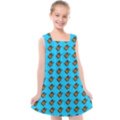 Monarch Butterfly Print Kids  Cross Back Dress by Kritter