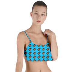 Monarch Butterfly Print Layered Top Bikini Top  by Kritter